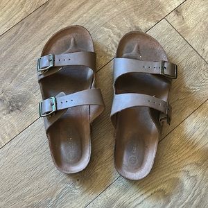 Kids' Drew Slip-On Footbed Sandals - Cat & Jack™ Brown Size 3.